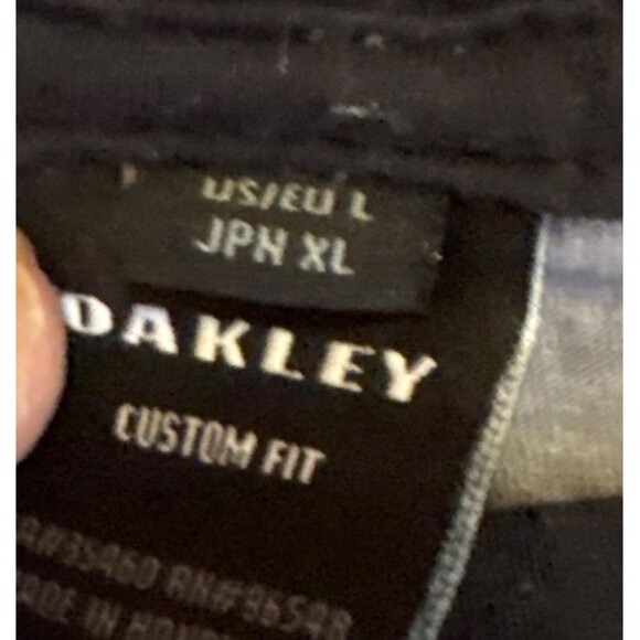 Oakley Mens Raglan Baseball Tee Custom Fit XL Grey Black - Picture 4 of 7